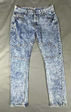 Kaalu Men's Acid Wash Denim Jeans, Size 38x32,